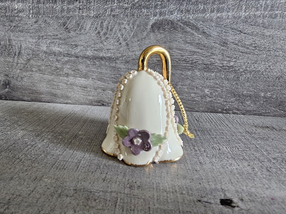 Rare Ornate All Abloom Spring Porcelain Ornament Christmas White Tulip G23j7